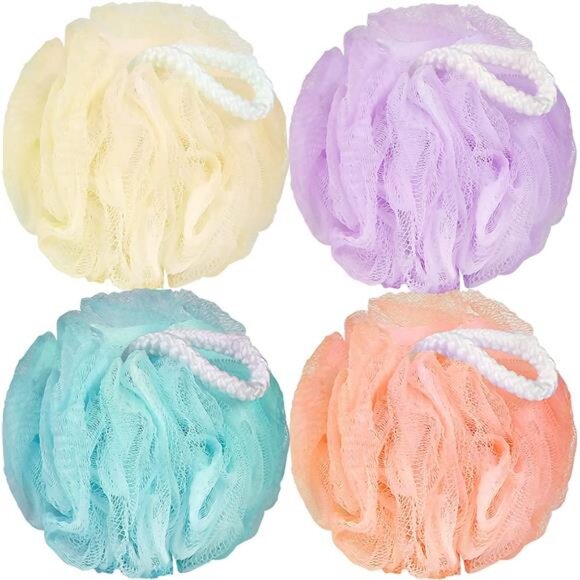 Bath Loofah Sponge Body Scrubber Shower Sponge Exfoliating Mesh Pouf Shower - Picture 1 of 7